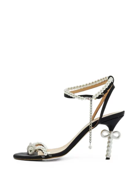 Sandale Mach & Mach cu perle negru