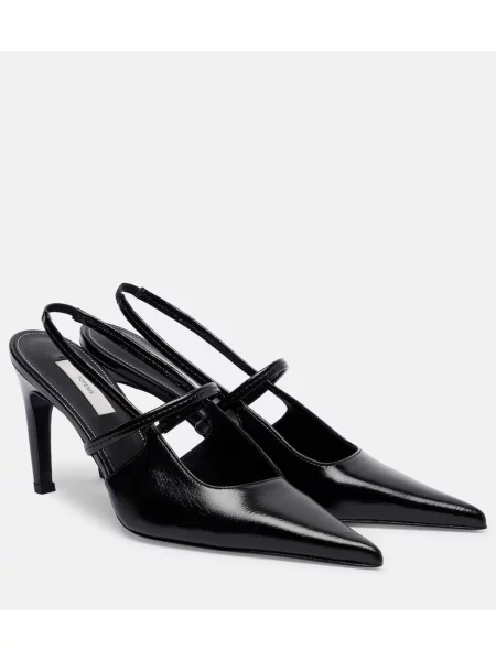 Pantofi cu toc Toteme din piele slingback negru