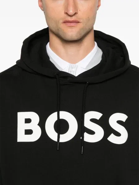Hanorac cu glugă Boss cu imagine negru
