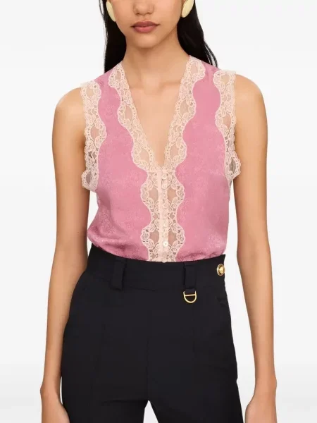 Top Chloé din jacard roz