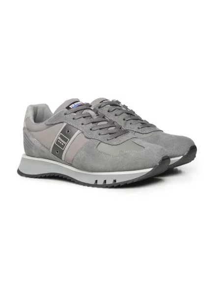 Sneakersy Blauer skórzane szare