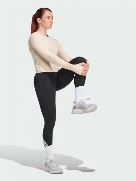 Переработанный леггинсы Adidas в полоску черные
