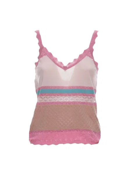 Top Akep w paski koronkowy