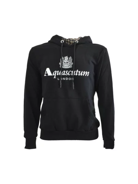 Długa bluza z kapturem Aquascutum z kapturem czarna
