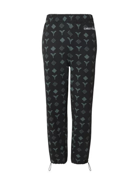 Carlo Colucci Pantaloni Fadin verde jad / negru alb