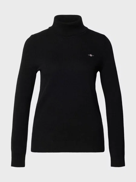 Вовняна водолазка Gant чорна