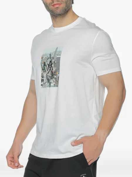 Tricou Armani Exchange cu imagine alb