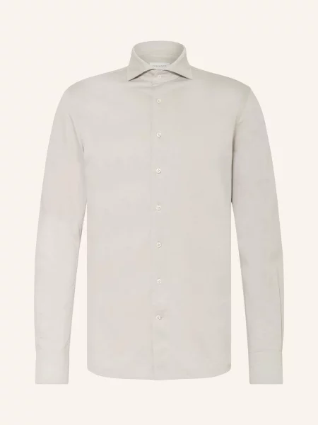 Profuomo Košile Japanese Knitted Slim Fit béžová