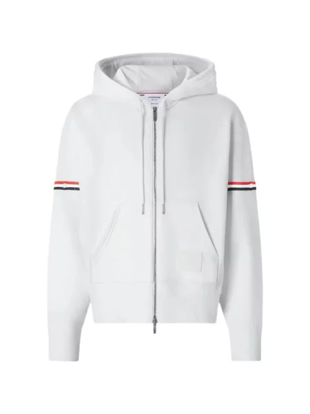 Majica s kapuljačom Thom Browne od jersey bijela