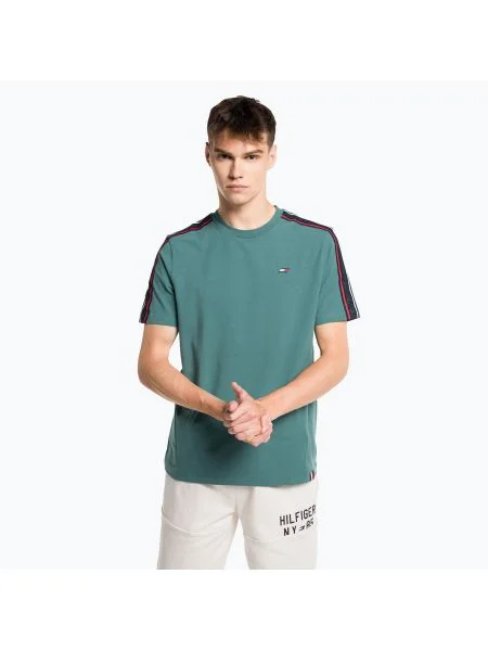 Мъжка тренировъчна тениска Tommy Hilfiger Textured Tape green зелено