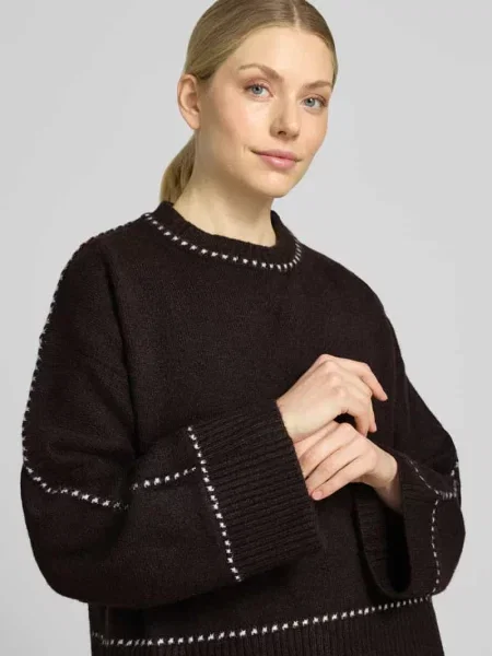 Dzianinowy sweter Neo Noir brązowy