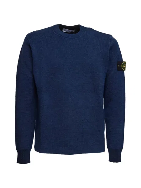 Pulover Stone Island cu strasuri cu nervuri albastru