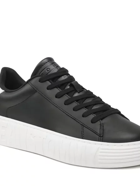 Sneakerși Tommy Hilfiger din piele negru