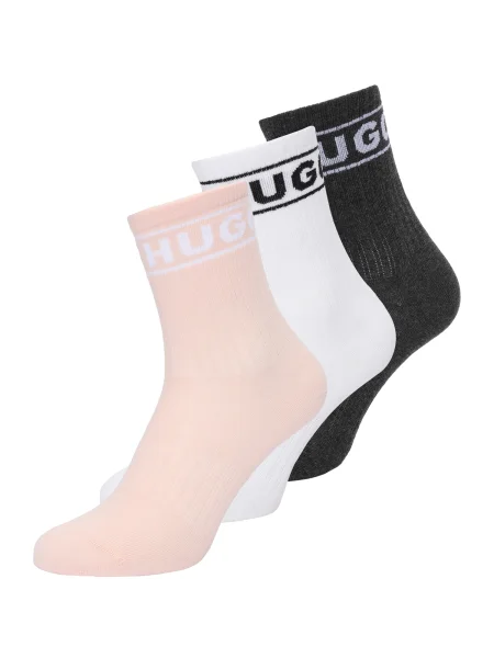 HUGO Nogavice puder / črna bela