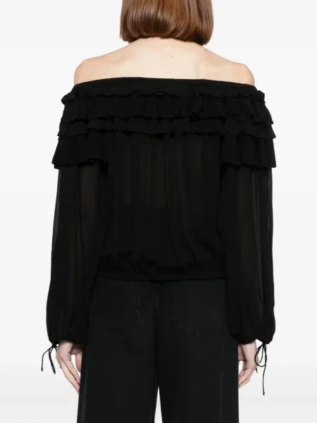 Bluză Cynthia Rowley cu volane negru