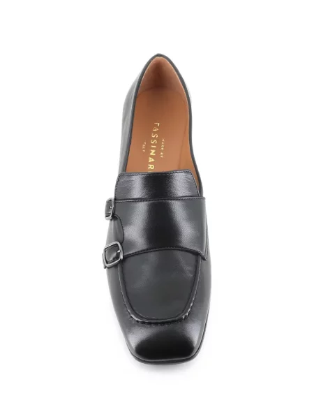 Pantofi loafer Tassinari cu bretele negru