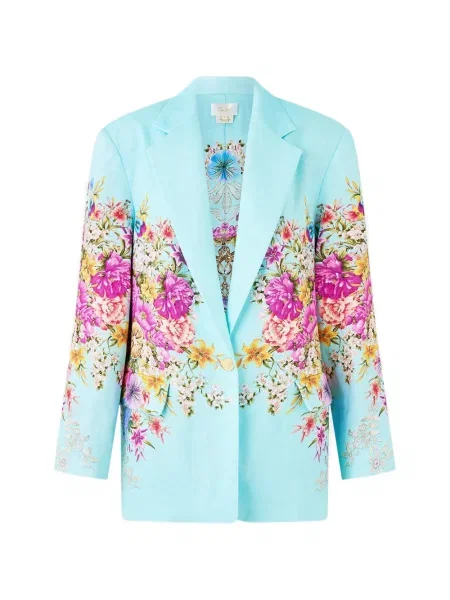 Sacou Camilla cu model floral albastru