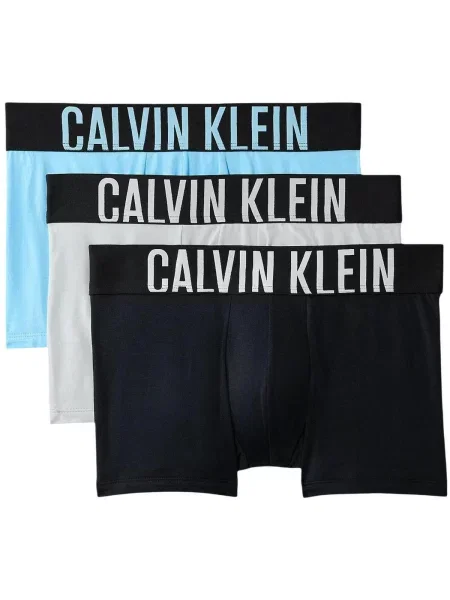 Boxeralsó Calvin Klein Boxer Brief 3 pairs harbor mist/black/chilly blue. Méret: fehér