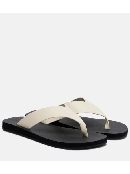 Chiloți tanga The Row din piele clasic negru