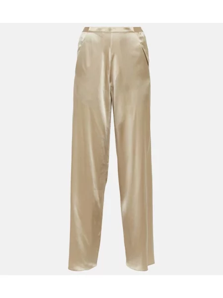 Pantaloni Christopher Esber din satin bej
