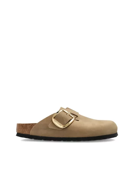Mules Birkenstock σουέντ με αγκράφα καφέ