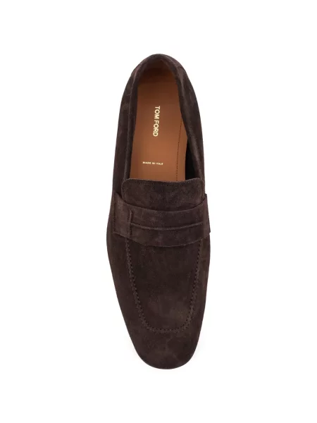 Pantofi loafer Tom Ford din piele de căprioară maro