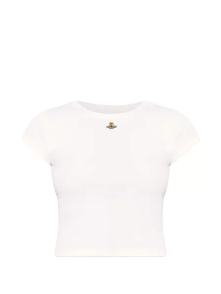 Tricou Vivienne Westwood cu broderie alb
