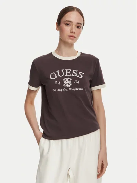 Guess T-Shirt καφέ