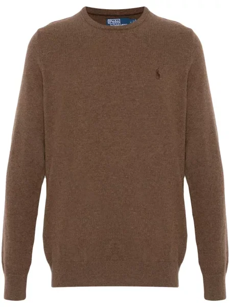 Vunena kapa Polo Ralph Lauren karirana s printom crna