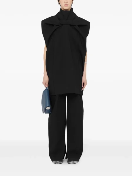 Vunene hlače Jil Sander crna