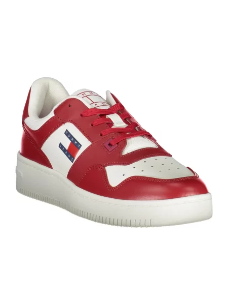 Trampki Tommy Jeans skórzane czerwone