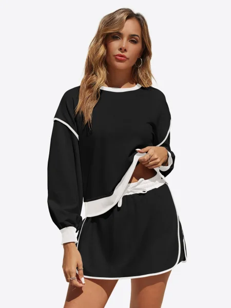 Imily Bela Haine de casă Workout set negru alb