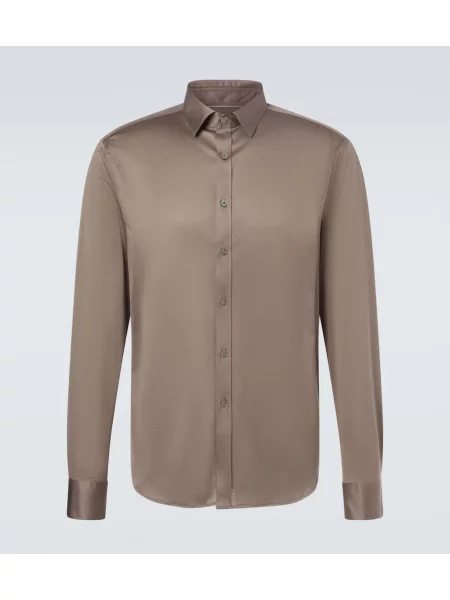 Košeľa Canali hnedá