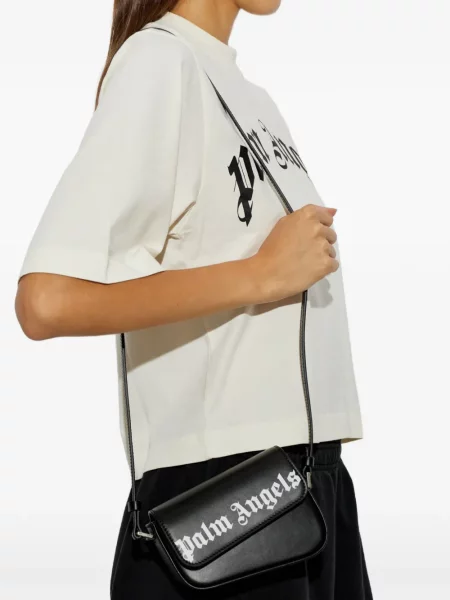 Geantă Palm Angels din piele negru