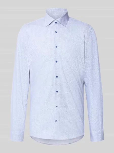 Koszula o kroju slim fit z czystej bawełny model New Kent' Seidensticker granatowa