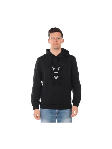 Bluza z kapturem Emporio Armani z kapturem czarna