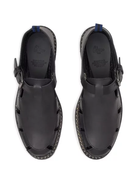 Espadrile Castaner din piele cu cataramă negru