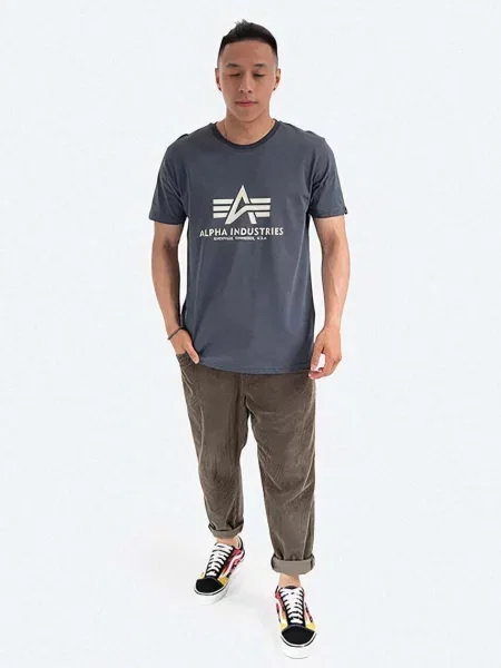 Tričko Alpha Industries Basic greyblack černé
