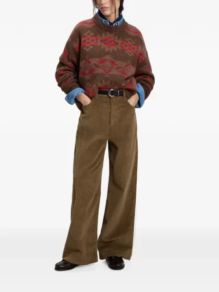 Pulover Woolrich cu decolteu rotund maro