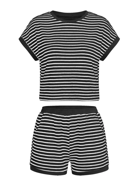 Imily Bela Costum cu pantaloni negru alb