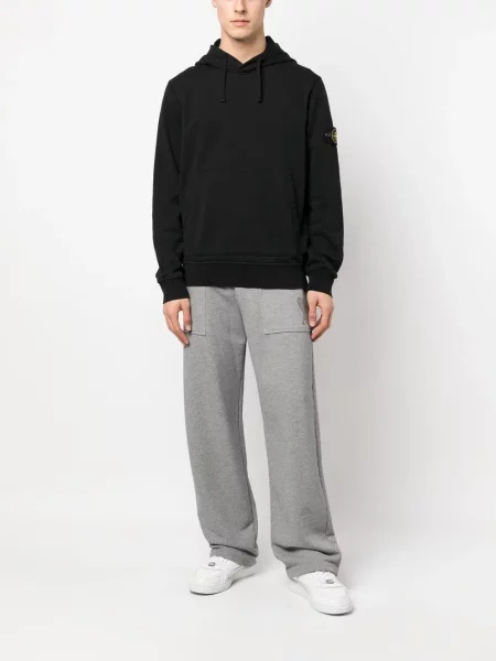 Hanorac cu glugă Stone Island cu strasuri negru