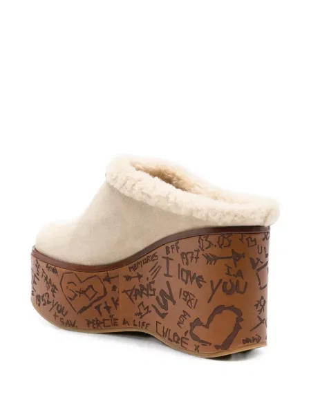 Papuci tip mules Chloé cu pană