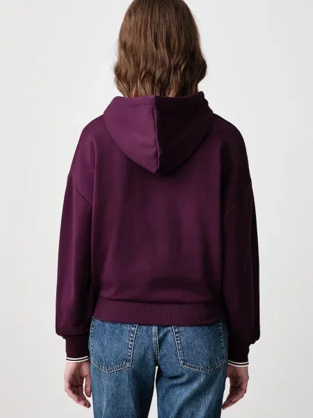 Fred Perry bluza rozpinana z kapturem fioletowa