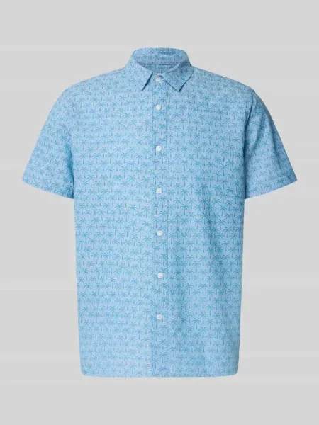Koszula casualowa o kroju regular fit z kołnierzykiem typu kent model ABAN' Blend niebieska