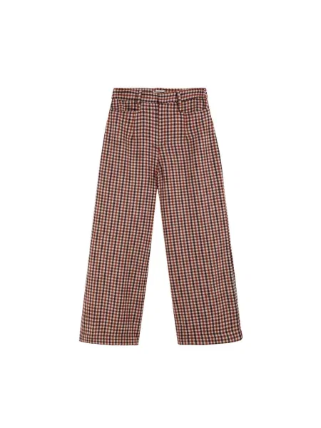 Scalpers Pantaloni Oussy / gri închis / roșu burgundy bej