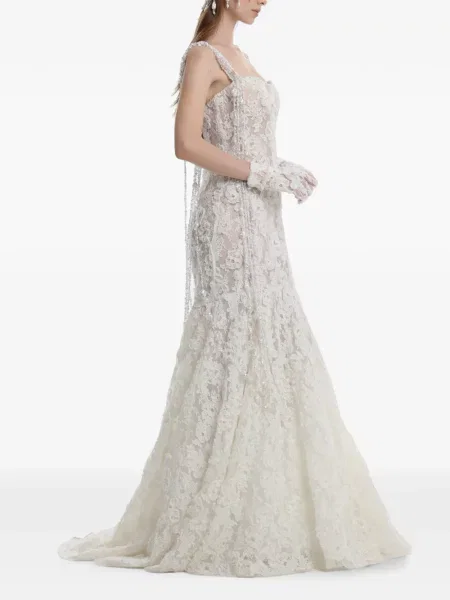 Rochie maxi Dina Melwani din dantelă