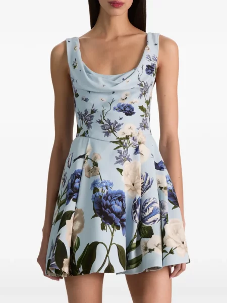 Mini šaty Alice + Olivia modré