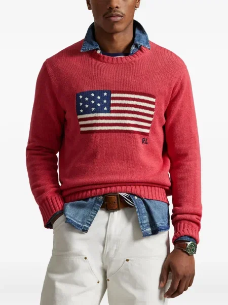 Prugasta lanena šilterica Polo Ralph Lauren bijela