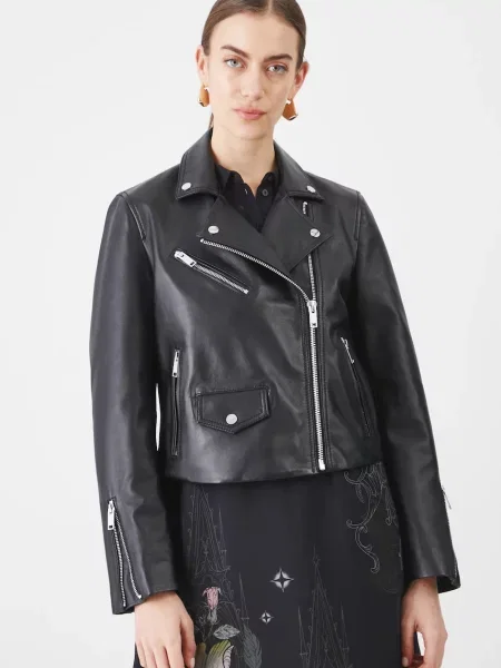 Medicine geaca biker de piele de tranzitie negru