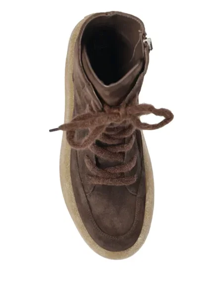 Sneakerși Vic Matié cu șireturi cu platformă din dantelă maro